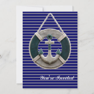 Preppy Nautical Stripes lifesaver strand Anchor Kaart