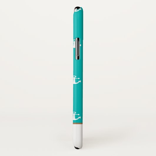 Preppy nautisch blauw en wit monogram Case-Mate iPhone case (Achterkant / rechts)