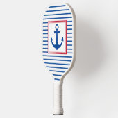 Preppy nautische strepen en anker gepersonaliseerd pickleball paddle (Links)