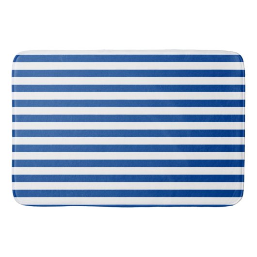 Preppy Navy and White Stripes Geometric Pattern S Badmat (Voorkant)
