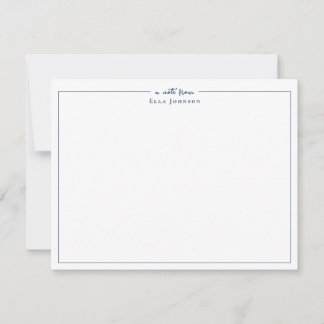 Preppy Navy Blauw & Wit een notitie van  Bedankkaart
