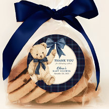 Preppy Navy Blauwe Schotse Teddybeer Jongens Baby 