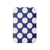 Preppy Navy Blue White Polka Dots Pattern Badmat (Voorkant Verticaal)