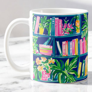Preppy Navy boekenkast Tropisch Koffiemok