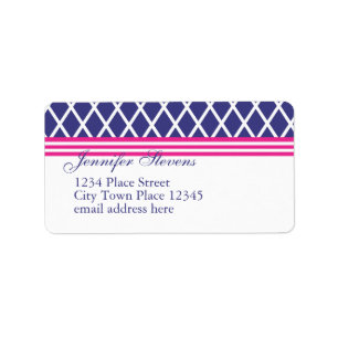 Preppy Navy Lattice Etiket