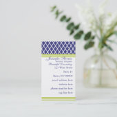 Preppy Navy Lattice Visitekaartje (Staand voorkant)