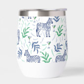 Preppy Navy Zebra Martinis Blanc (Gauche)