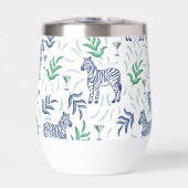 Preppy Navy Zebra Martinis Blanc (Avant)