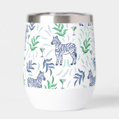 Preppy Navy Zebra Martinis Blanc (Arrière)