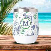 Preppy Navy Zebra Martinis White Monogramme