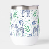 Preppy Navy Zebra Martinis Wit Monogram (Links)