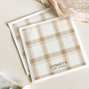 Preppy Neutrale Plaid Servet