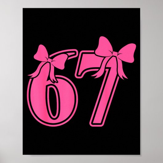 Preppy Nk Coquette Bow Lace 67 Six Seven Meme Wome Poster (Voorkant)