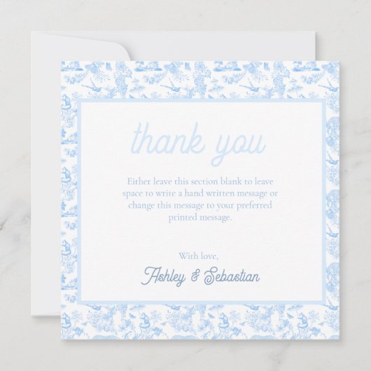 Preppy Oerwoud Chinoiserie Toile Bedankkaart (Voorkant)