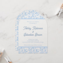 Preppy Oerwoud Chinoiserie Toile Huwelijksuitnodig