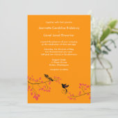 Preppy Oranje Designer Spring Weddings DIY Invitat Kaart (Staand voorkant)
