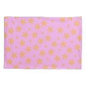 Preppy Oranje Roze Hippie Flower Pattern Kussensloop (Achterkant)