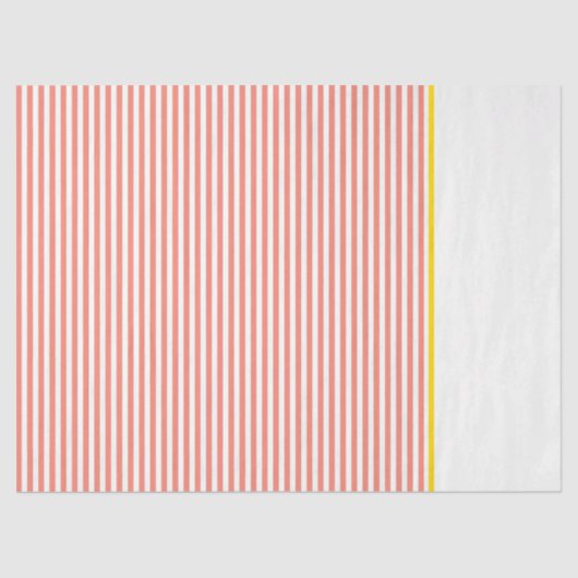 Preppy Oranje White Stripes Yellow Gift Wrap Fun Tissuepapier (Voorkant)