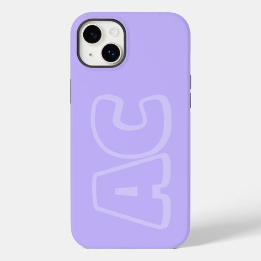 Preppy Paarse monogram Case-Mate iPhone Case (Achterkant)