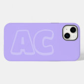 Preppy Paarse monogram Case-Mate iPhone Case (Achterkant (horizontaal))