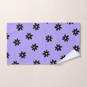 Preppy Paarse zwarte bloemeneenvoudige bloemenpatr Bad Handdoek (Handdoek)