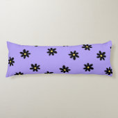 Preppy Paarse zwarte bloemeneenvoudige bloemenpatr Lichaamskussen (Voorkant)