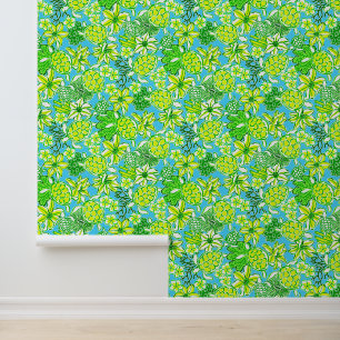 Preppy Palm Beach Blauwe & Groene Schildpadden Behang