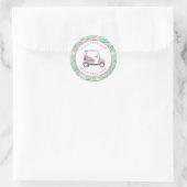 Preppy Palm Beach Golf Cart Ronde Sticker (Tas)