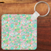 Preppy Palm Beach Golf Cart Sleutelhanger (Achterkant)