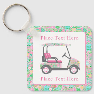 Preppy Palm Beach Golfkar Sleutelhanger