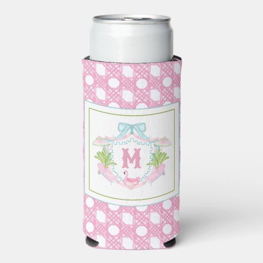 Preppy Palm Beach Monogram Crest (Seltzer Voorkant)