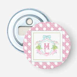 Preppy Palm Beach Monogram Crest Button Flesopener