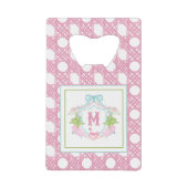 Preppy Palm Beach Monogram Crest Kredietkaart Flessenopener (Voorkant)