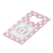 Preppy Palm Beach Monogram Crest Kredietkaart Flessenopener (Voorkant Gekanteld)