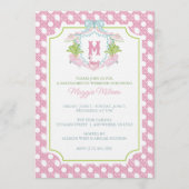 Preppy Palm Beach Monogram Crest Party Kaart (Voorkant)