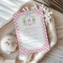 Preppy Palm Beach Monogram Crest Party