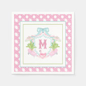 Preppy Palm Beach Monogram Crest Servet (Voorkant)