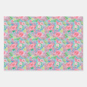Preppy Palm Beach Ocean Shell krab bloemen patroon Inpakpapier Vel (Voorkant 3)