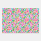 Preppy Palm Beach Ocean Shell krab bloemen patroon Inpakpapier Vel (Voorkant 2)