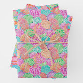 Preppy Palm Beach Ocean Shell Krab Fish Pattern Inpakpapier Vel (In situ)