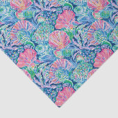 Preppy Palm Beach Ocean Shell Patroon Tissuepapier (Detail)