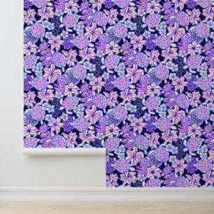 Preppy Palm Beach Paarse & Navy Turtles Behang