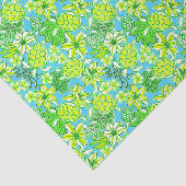 Preppy Palm Beach Print Groene & Blauwe Schildpadd Tissuepapier (Detail)