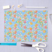 Preppy Palm Beach Print Pastel Sinaasappels Tissuepapier (Craft)