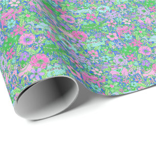 Preppy Palm Beach Print Roze en groene kamelen Cadeaupapier