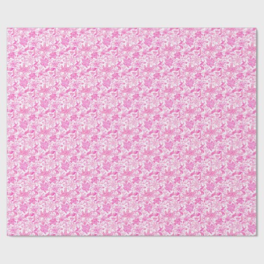 Preppy Palm Beach Print Roze en witte bloemen Cadeaupapier (Vlak)