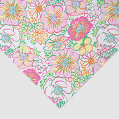 Preppy Palm Beach Print roze & gele bloemen Tissuepapier (Detail)