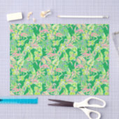 Preppy Palm Beach Print Roze & Groene Flamingo's Tissuepapier (Craft)