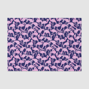 Preppy Palm Beach Print Roze & Navy Flamingo's Tissuepapier