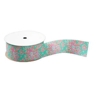 Preppy Palm Beach tropische bloemen patroon Grosgrain Lint